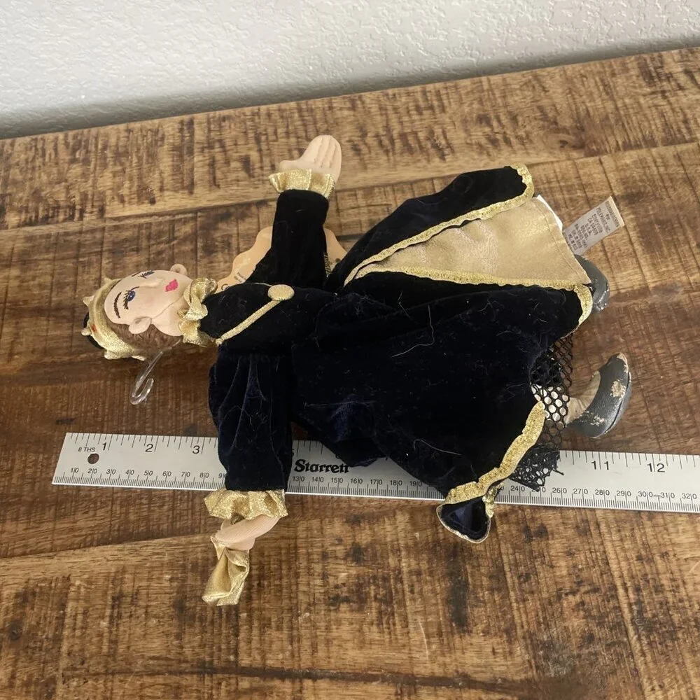 Folkmanis Queen Hand Puppet Retired Plush Royal Family Navy Dress